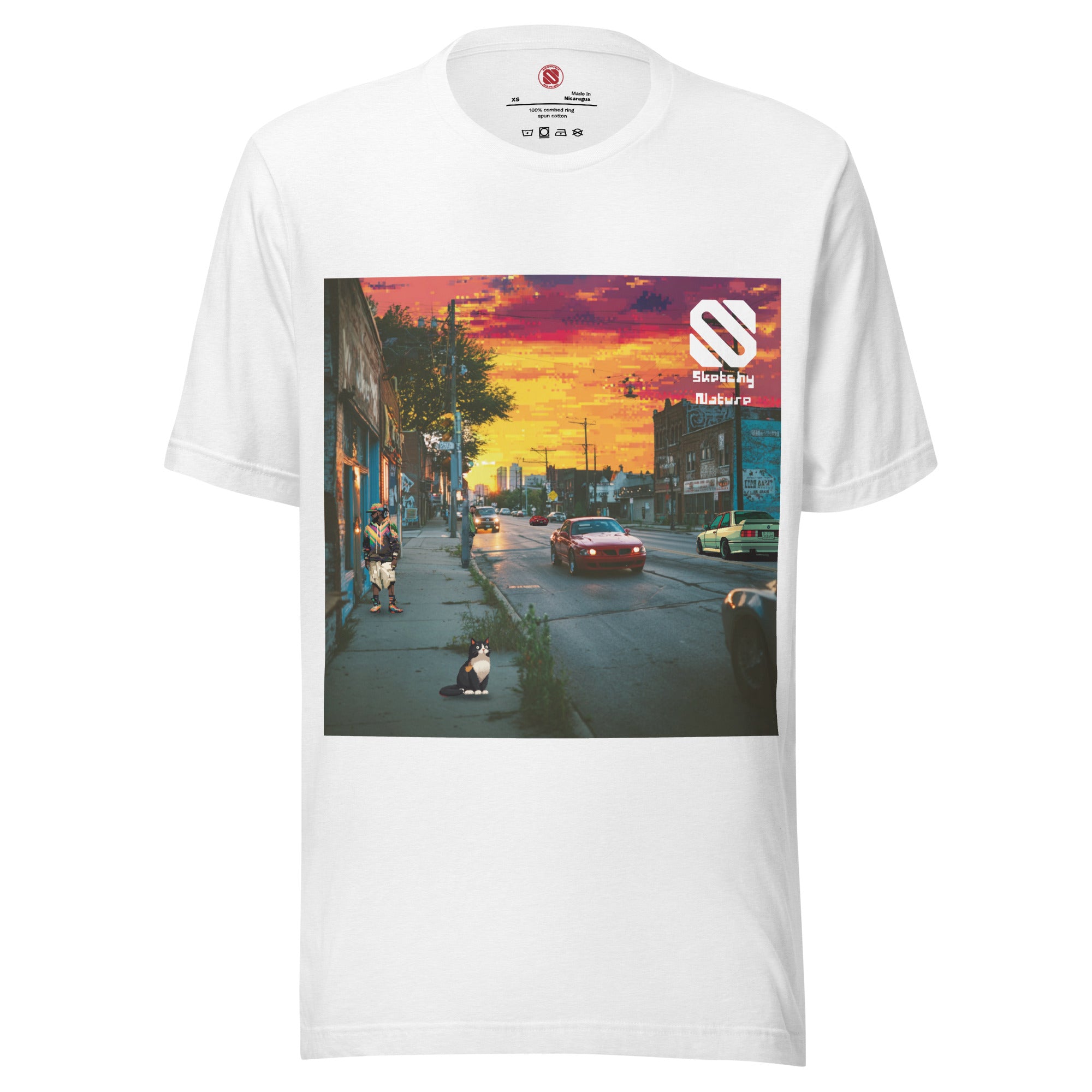 Pixel Life: Sunset Block Tee