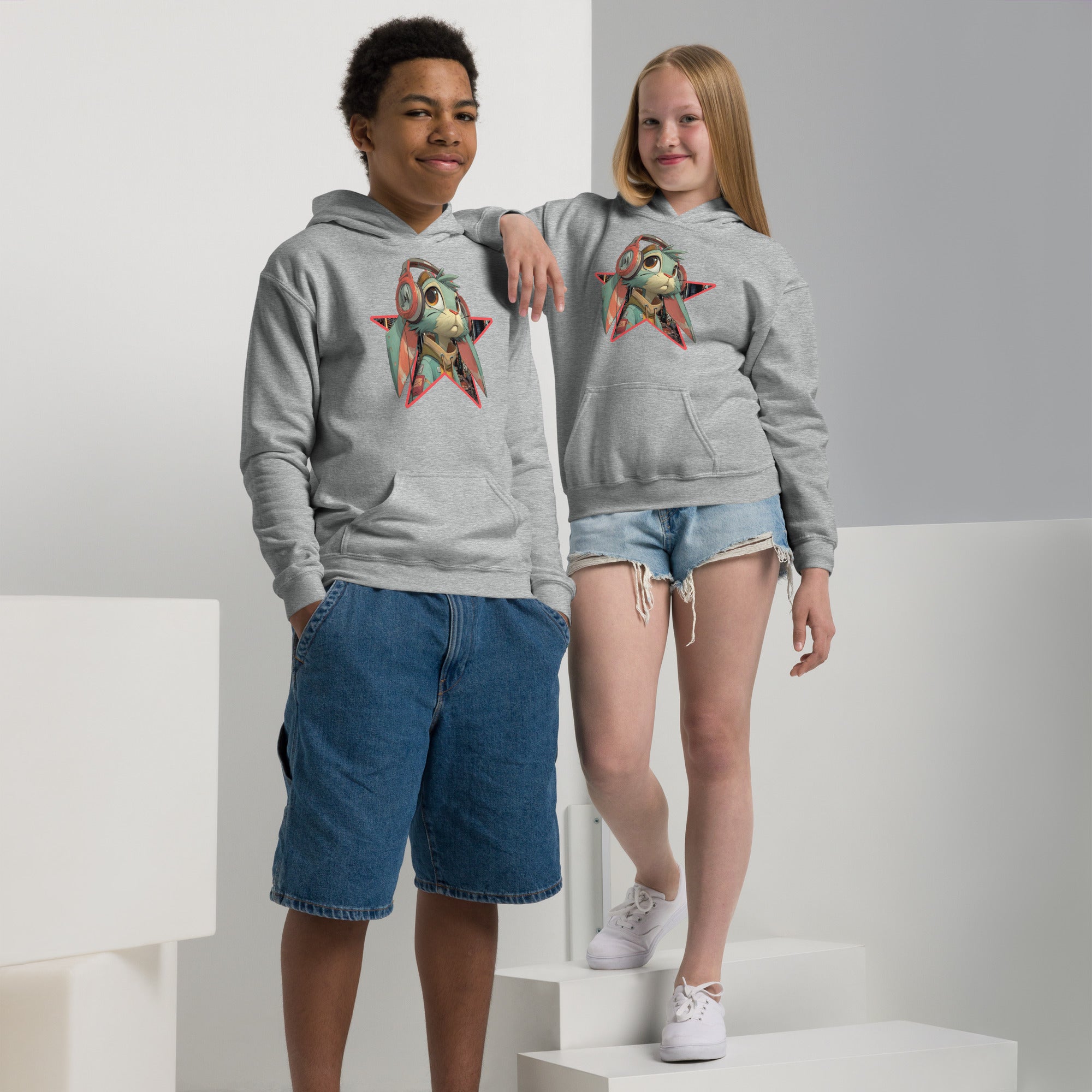 Sketchy Bunny Star Hoddie